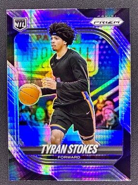 2025-26 Panini Prizm Basketball Tyran Stokes Silver Hyper Holo #94 NIL Rookie RC